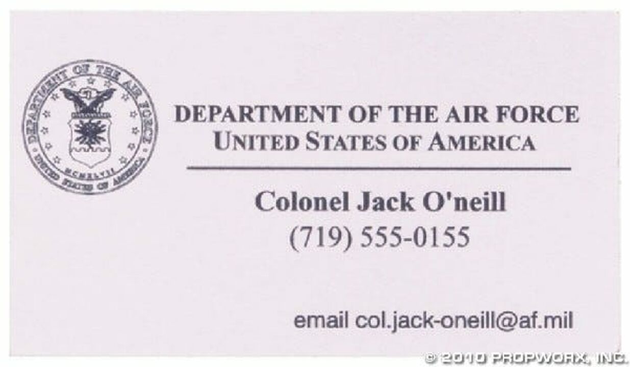 Carte de visite du colonel O'Neill