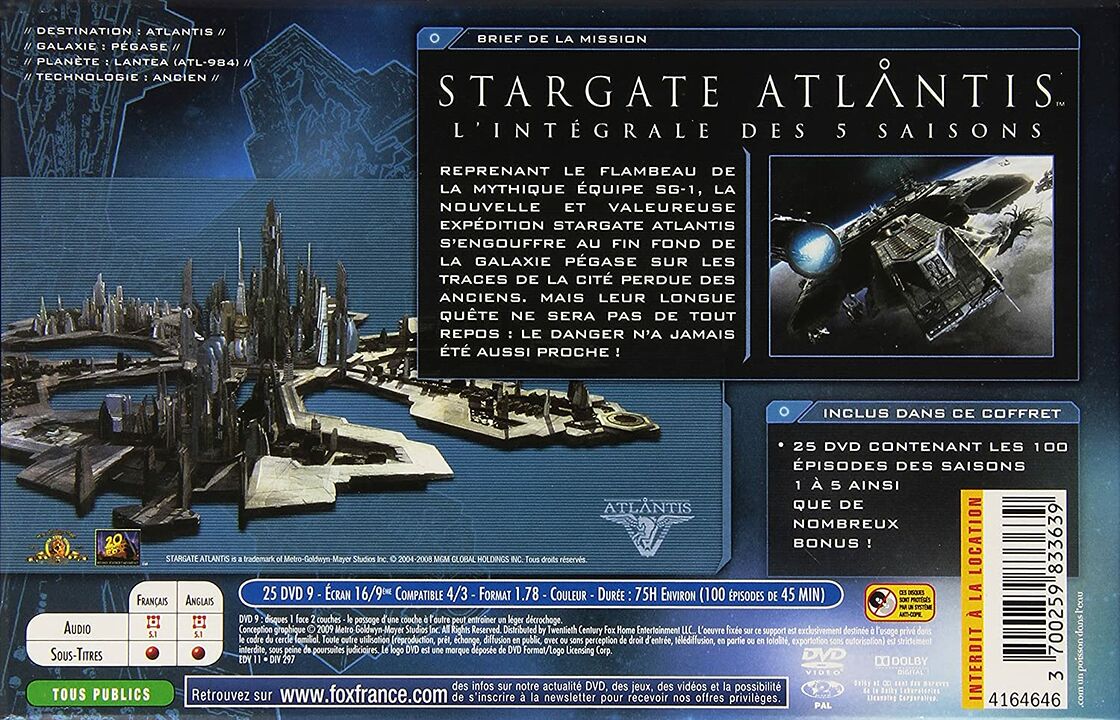 Stargate Atlantis : L'Intégrale des saisons 1 à 5 (Edition limitée)