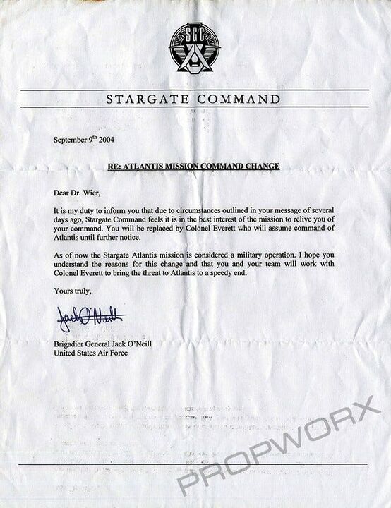 Lettre de démission forcée de Weir